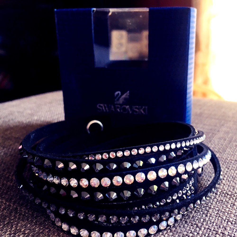Swarovski: Slake Black Crystal Wrap Bracelet